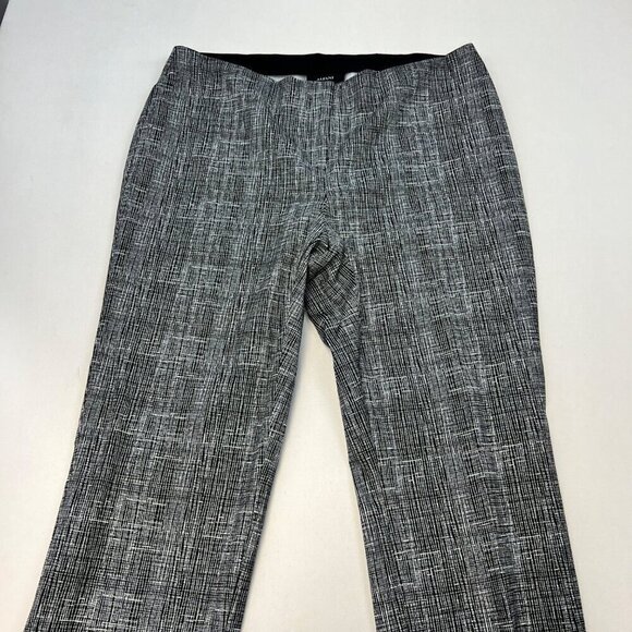 Alfani Womens Black/White Print Mid Rise Straight Dress Pants Sz 14 Stretch - Picture 2 of 9